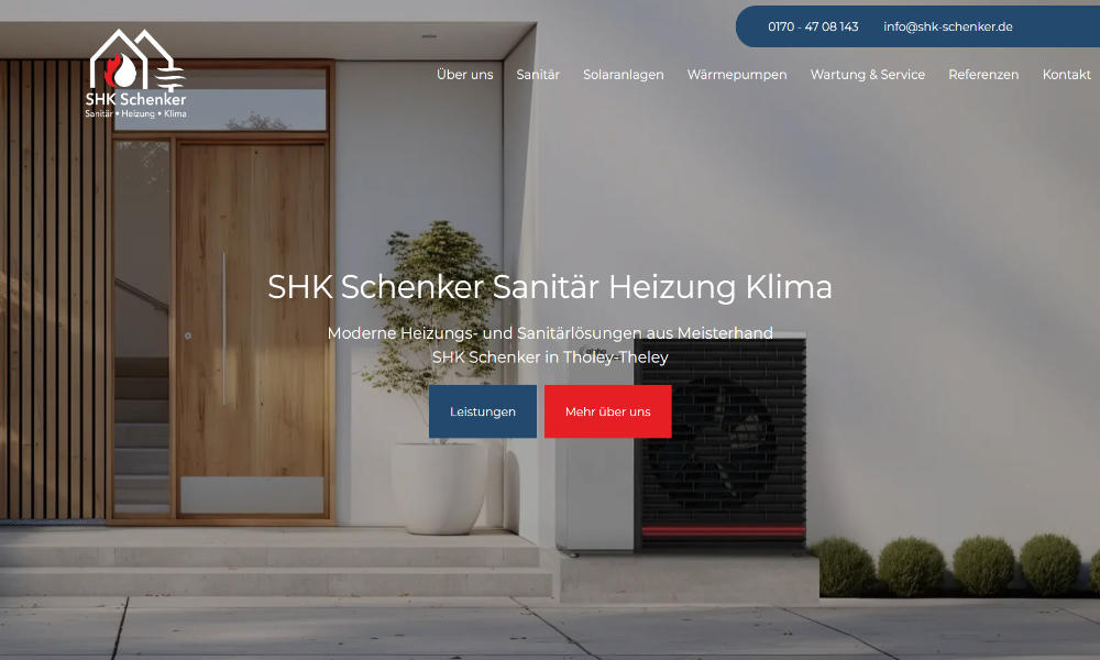 Referenz: Website shk-schenker.de