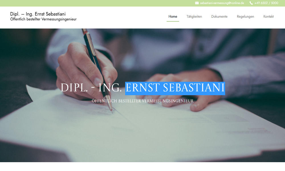 Referenz: Website vermessung-sebastiani.de